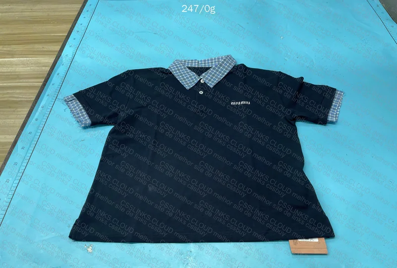 Miu Miu Piqué and Poplin Polo Shirt 2