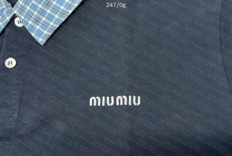 Miu Miu Piqué and Poplin Polo Shirt 3