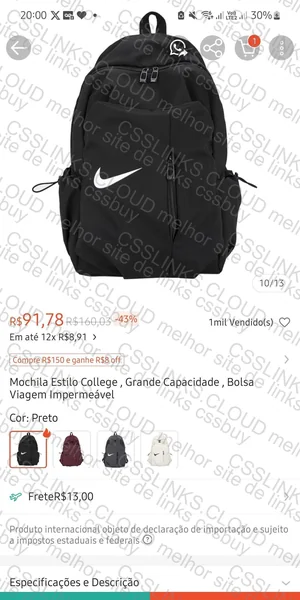 Nike Backpack (Black) 5