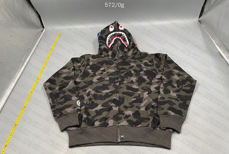 Bape 1st Camo Shark Full Zip Green Hoodie 6