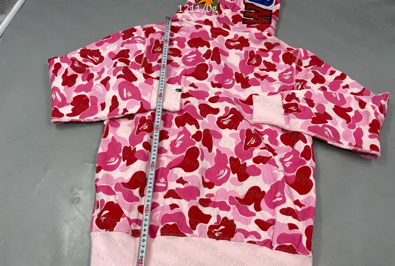 Bape Color Camo Shark Full Zip Pink Hoodie