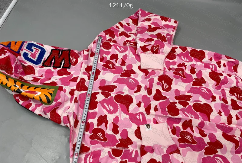 Bape Color Camo Shark Full Zip Pink Hoodie 5