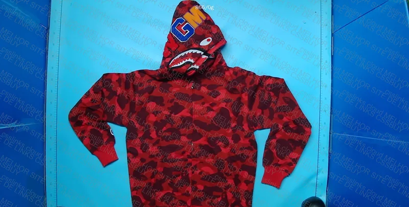Bape Red Hoodie (Dinosaur) 2
