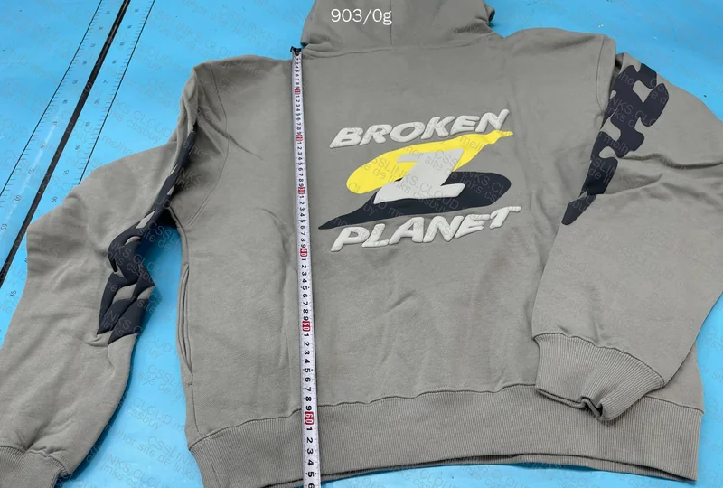 Broken Planet Hoodie (with measurements) 2