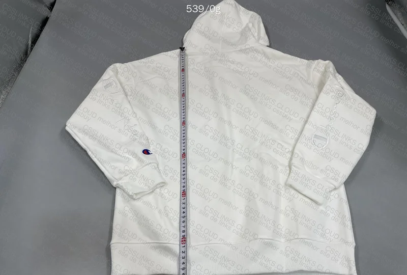 Champion White Hoodie - With Measurements 6