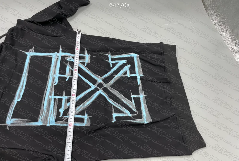 Off-White Blue Graffiti Hoodie GL? 4