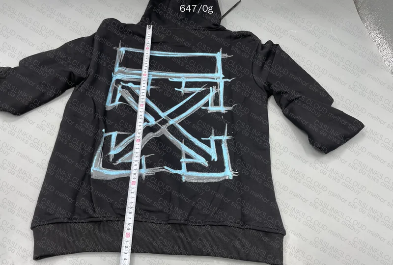 Off-White Blue Graffiti Hoodie GL? 6