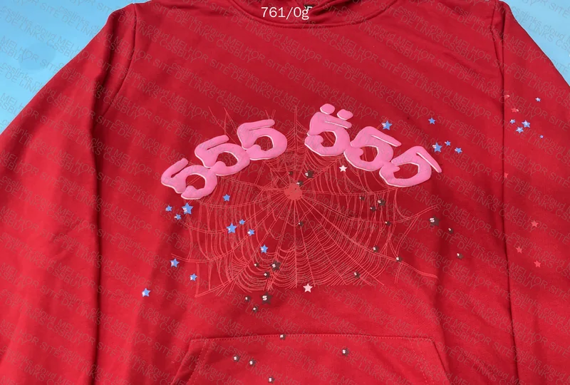 Sp5der Red Hoodie 4