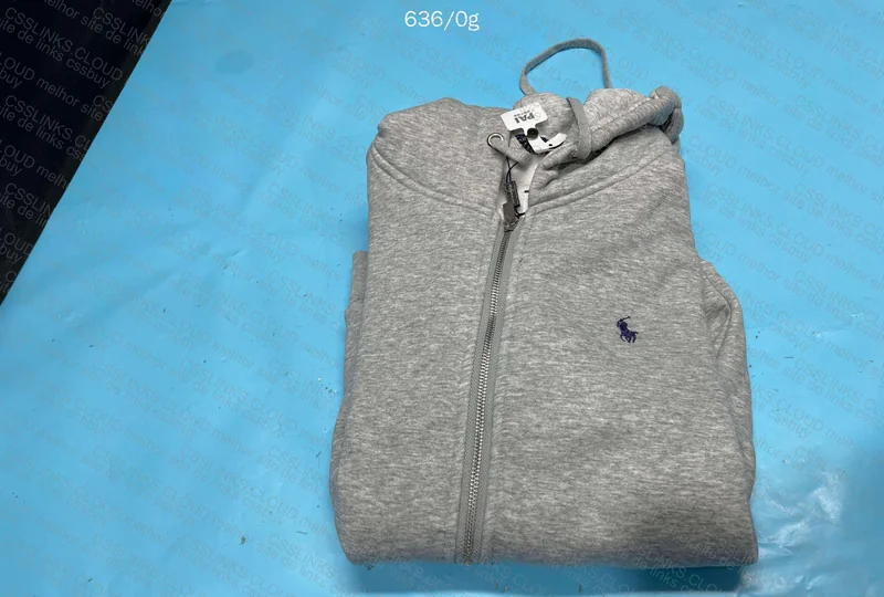 Gray Ralph Lauren Zip-Up Hoodie