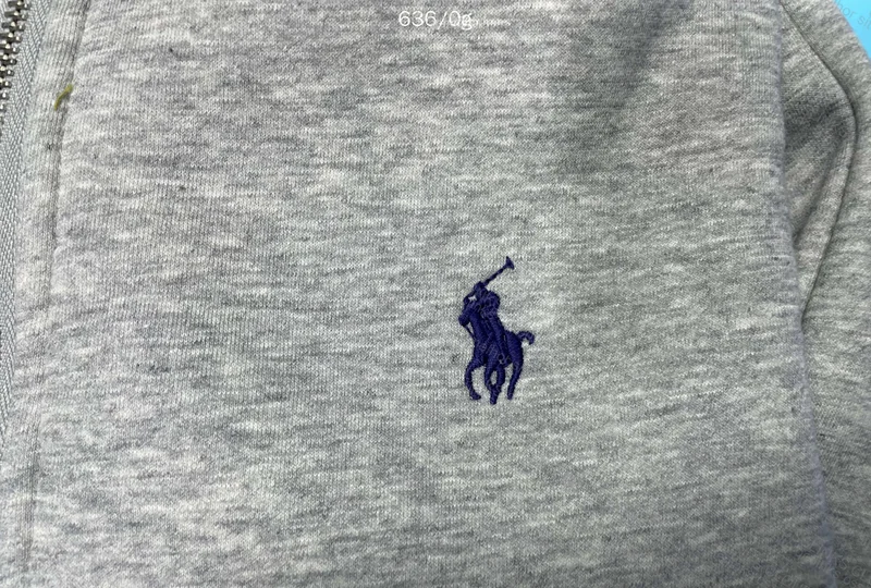 Gray Ralph Lauren Zip-Up Hoodie 2