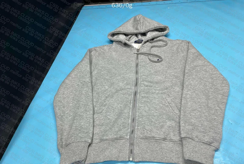 Gray Ralph Lauren Zip-Up Hoodie 4