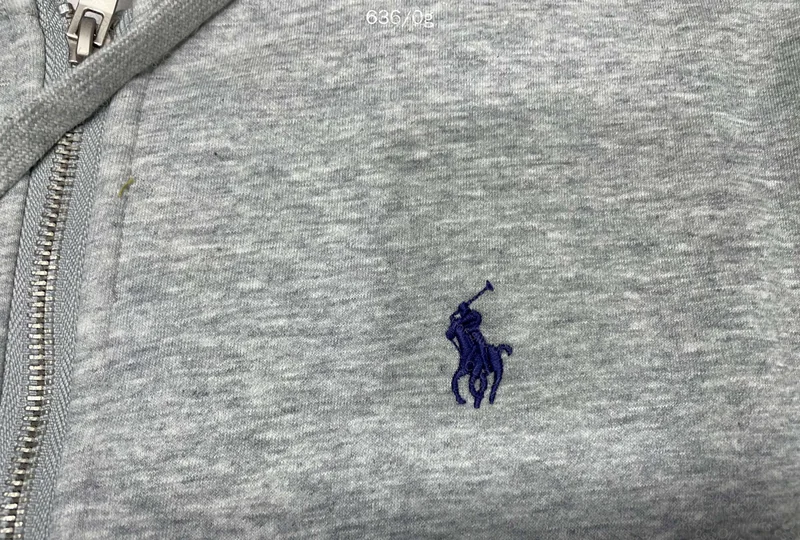 Gray Ralph Lauren Zip-Up Hoodie 5