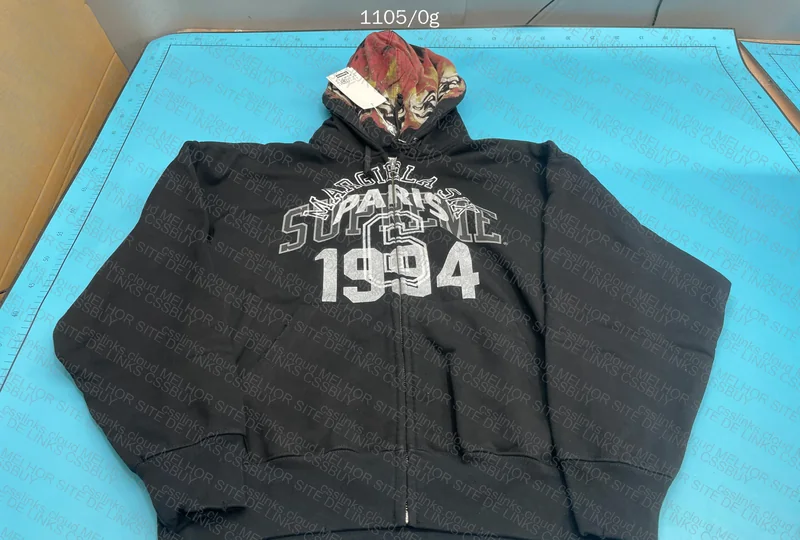 Supreme x MM6 Black Zip-Up Hoodie 3