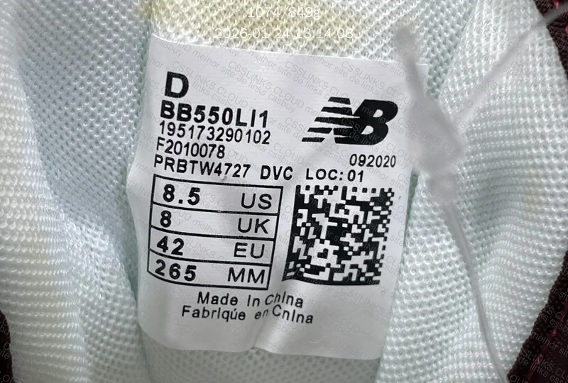 NB550 New Balance 550 _ manchado, apenas na língua parte interna? 5