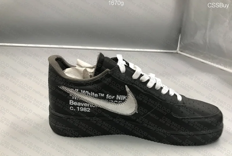 Nike Air Force 1 Off White Moma No Socks Black 2
