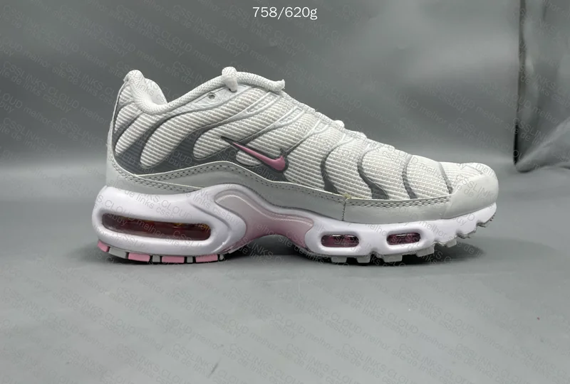 Nike air max plus summit white & pink rise 5