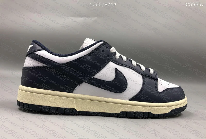Nike dunk low midnight navy and white