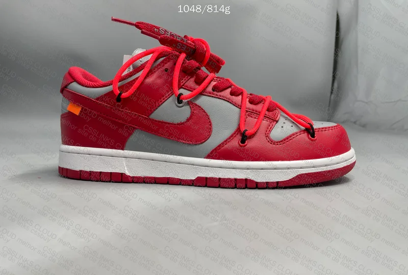 Nike dunk off white university red