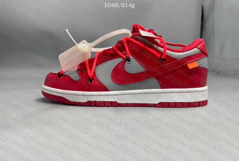 Nike dunk off white university red 3