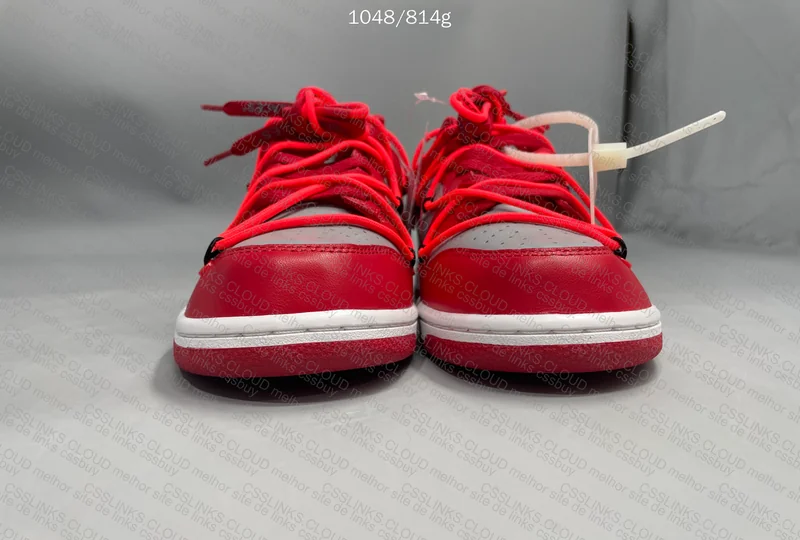 Nike dunk off white university red 4