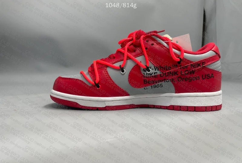 Nike dunk off white university red 5