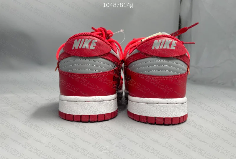 Nike dunk off white university red 6
