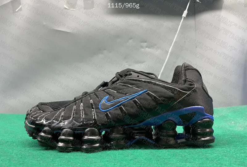 Nike Shox TL Black Racer Blue todo amassado 6