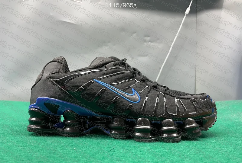 Nike Shox TL Black Racer Blue todo amassado 7