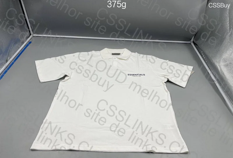 Fear of God Essentials Husky Polo - White and Black 2