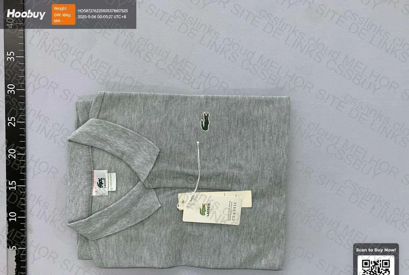 Gray Lacoste Polo