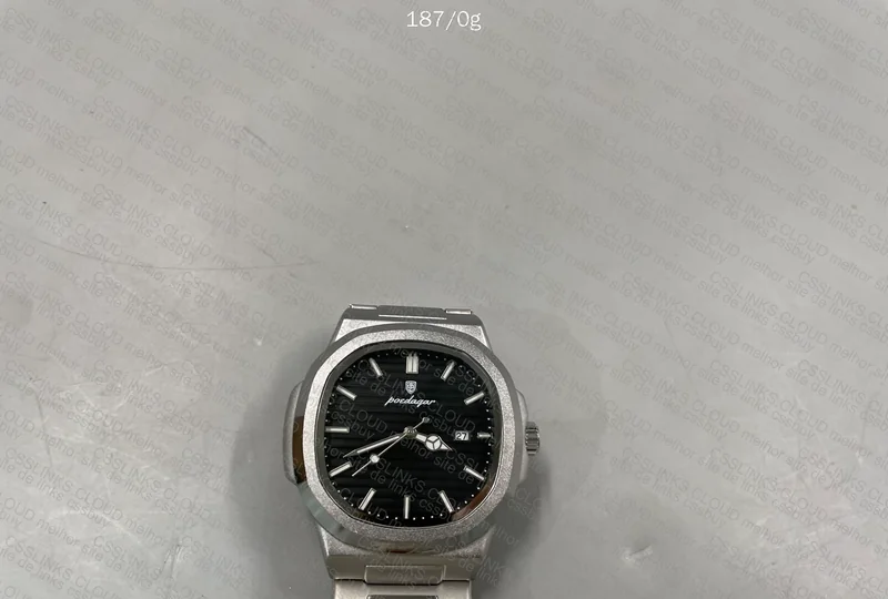 Poedagar Watch, Silver Shell Black 2