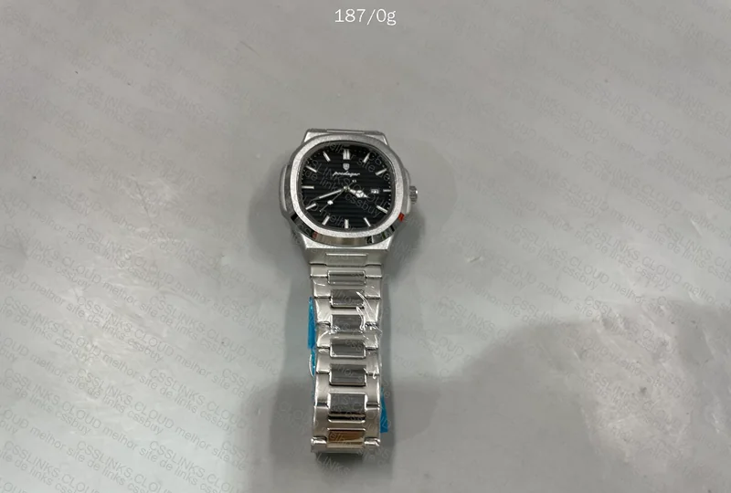 Poedagar Watch, Silver Shell Black 3