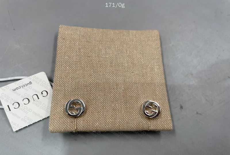 RETAIL GUCCI → [INTERLOCKING G STUD EARRINGS in 925 STERLING SILVER with RHODIUM PLATING] 4