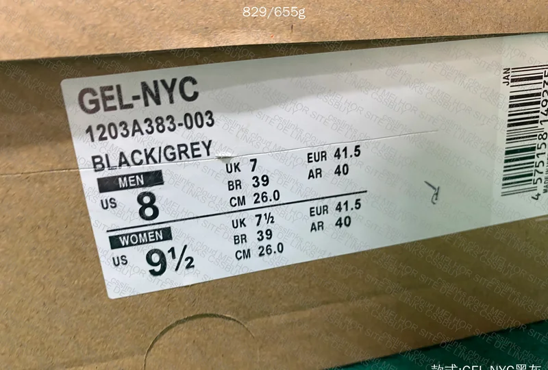 SALE Asics GEL-NYC Black Grey 1203A383-003 3