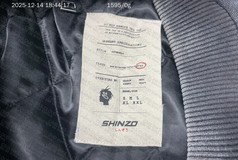 Shinzo Washed Black Canvas Clasp Bomber Jacket 4