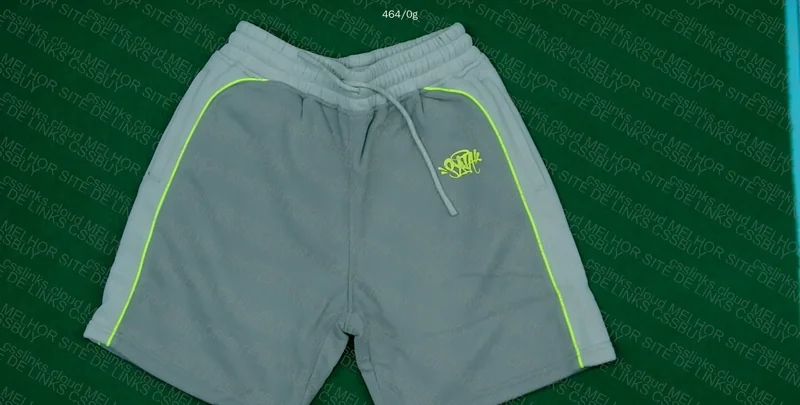 Syna Shorts - Gray with Green 4