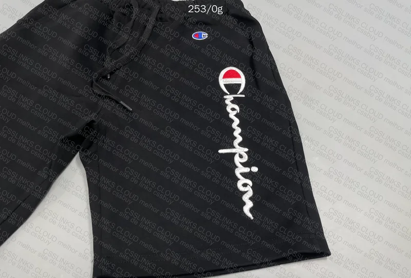 Champion Black Embroidered Shorts 4