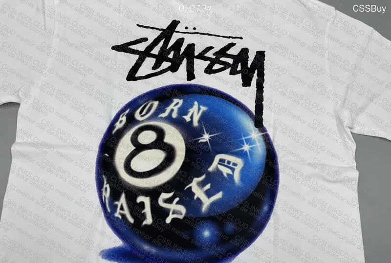 STUSSY x BORN & RAISED - 8 Ball Tee "White" 3