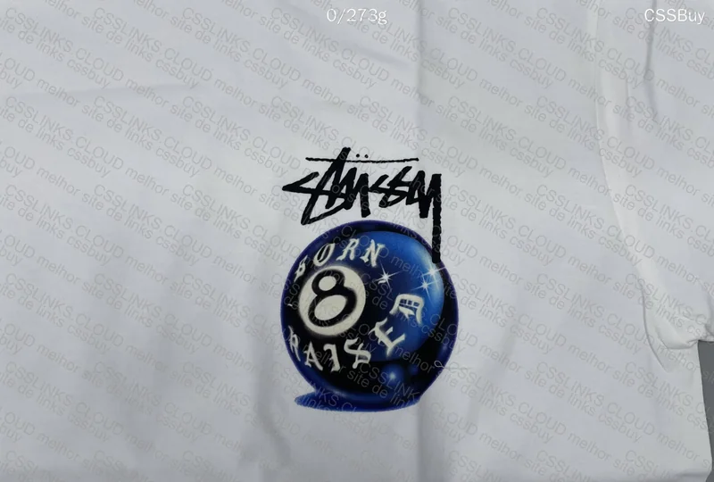 STUSSY x BORN & RAISED - 8 Ball Tee "White" 5