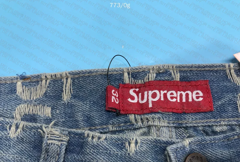 Supreme Frayed Logos Regular Jean 2