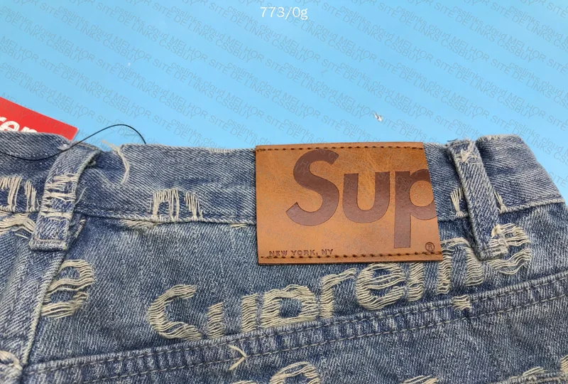 Supreme Frayed Logos Regular Jean 3