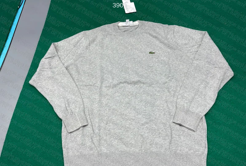 Lacoste Gray Monochrome Cotton Sweater with Round Neck AH1985 3