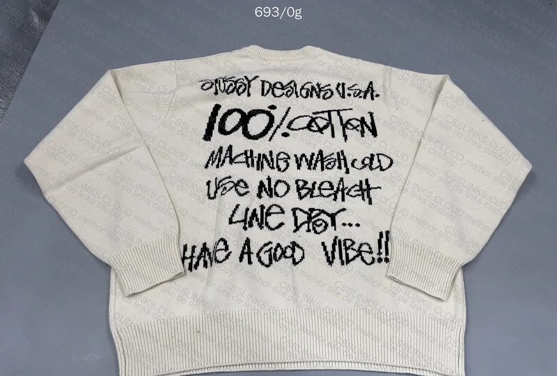 Stussy Care Label Sweater (With Measurements) 2