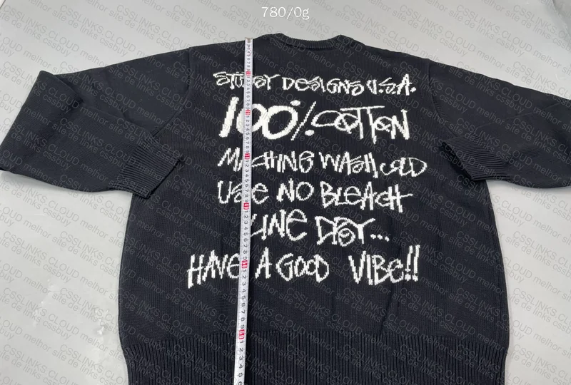 Stussy Care Label Sweater (With Measurements) 8
