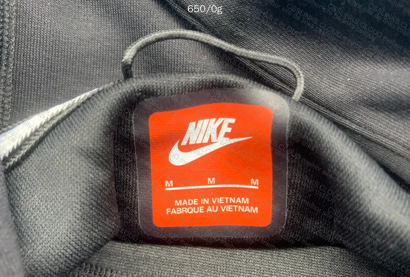 Black Nike Tech Fleece with Measurements 2