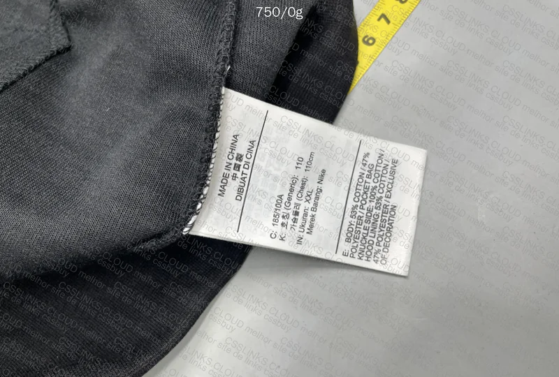 Nocta Tech Fleece 120Y (with Measurements) 6
