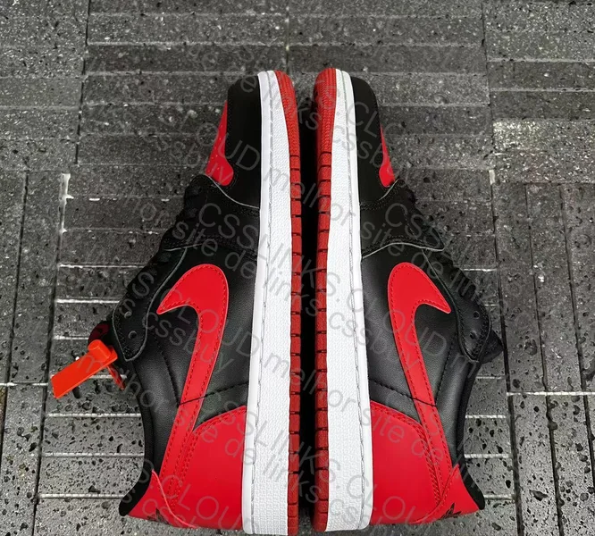 Air Jordan 1 Low Red and Black Sneakers
