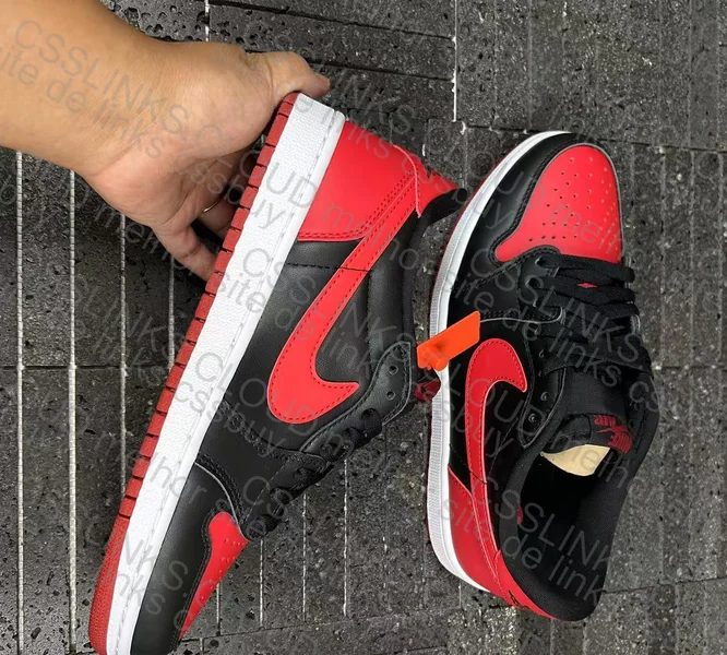 Air Jordan 1 Low Red and Black Sneakers 2