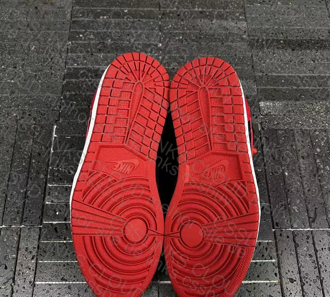 Air Jordan 1 Low Red and Black Sneakers 3