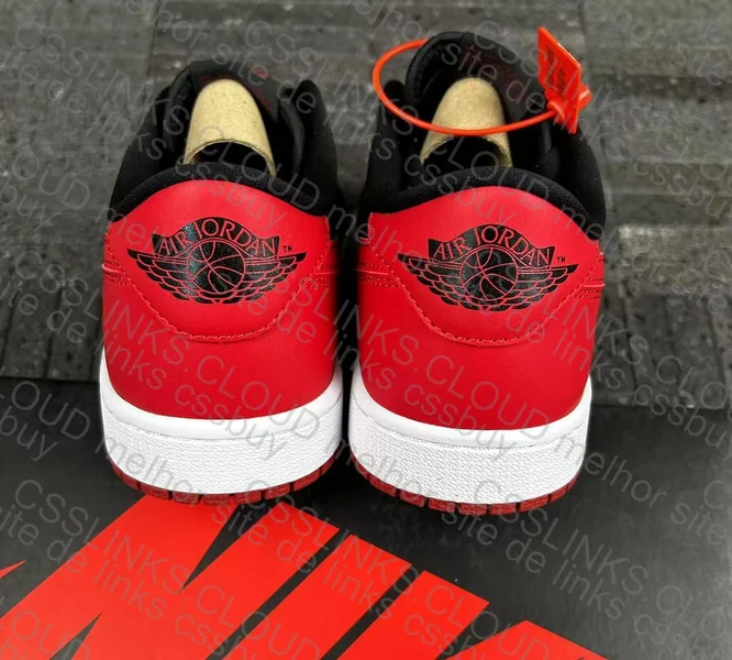 Air Jordan 1 Low Red and Black Sneakers 4